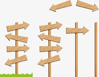 木质箭头提示牌矢量图免抠