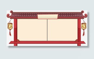 中国古代红灯笼大门免抠