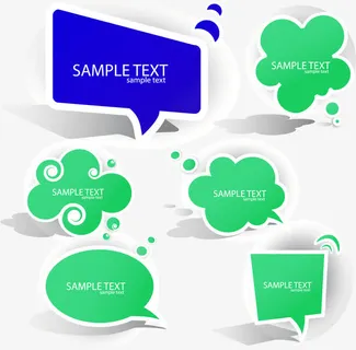 矢量云朵对话框免抠