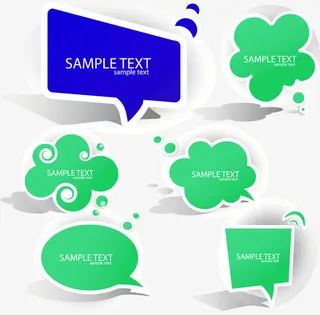 矢量云朵对话框免抠