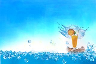 清爽夏季饮品海报背景素材高清