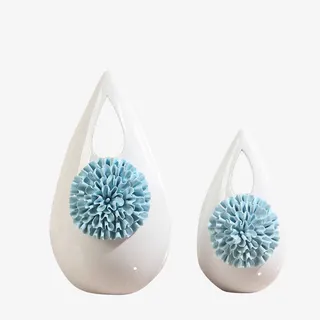 欧式蓝色花朵花瓶免抠