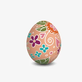 文艺手绘装饰蛋壳花纹设计海报设免抠