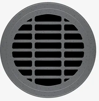 黑灰色磨砂矢量圆形井盖免抠