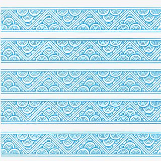 蓝色中国风花边免抠