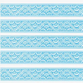 蓝色中国风花边免抠