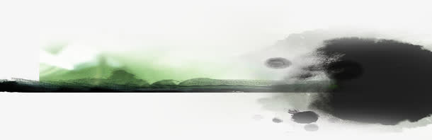 中秋节水墨山河树林免抠