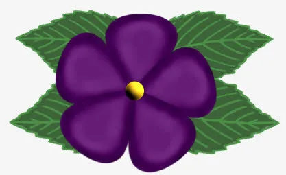 紫色五叶花免抠