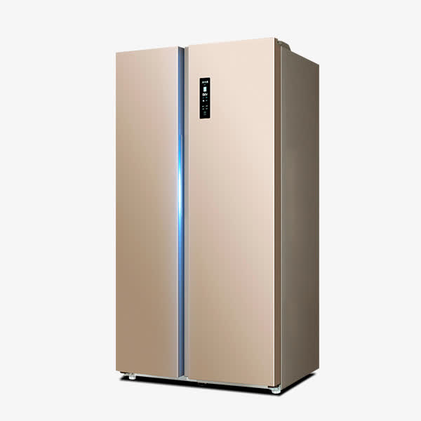 金色高贵对开门冰箱免抠