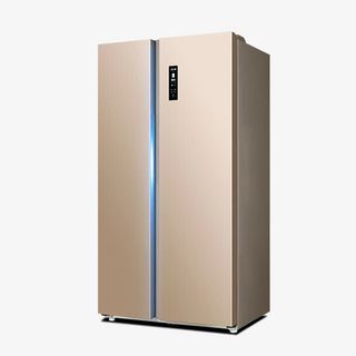 金色高贵对开门冰箱免抠