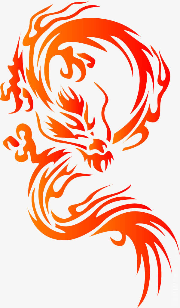 金黄色龙图腾免抠