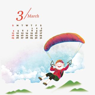 年日历之3月免抠