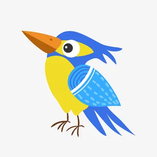 卡通手绘小动物小鸟啄木鸟元素免抠 卡通手绘小动物小鸟啄木鸟元素免抠