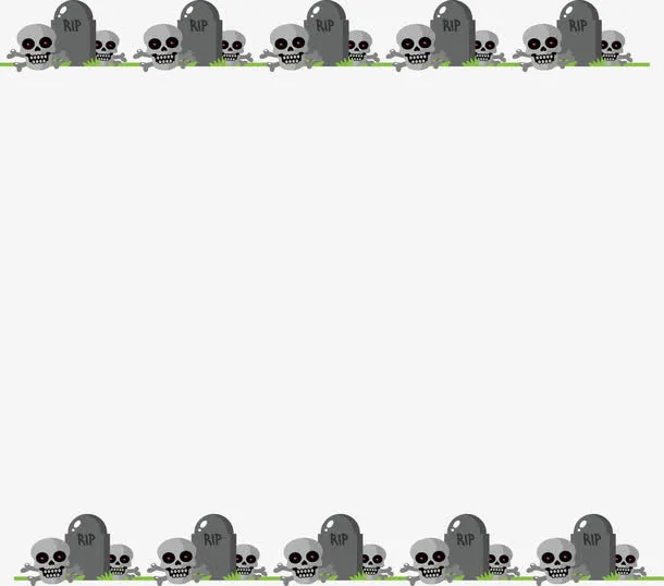 骷髅墓地边框免抠