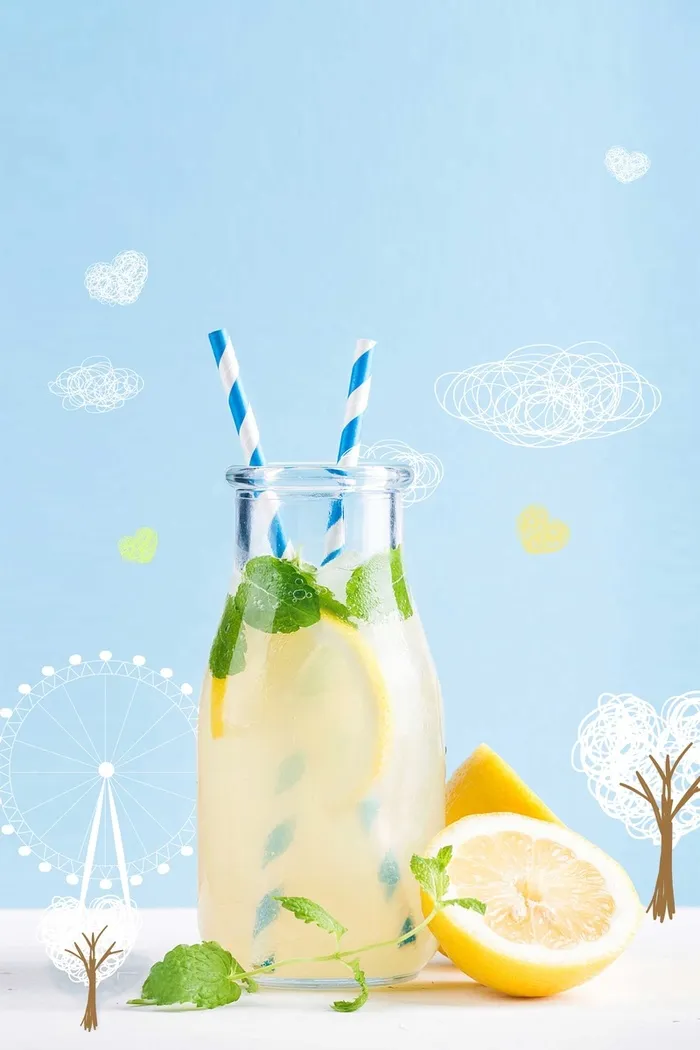 冰爽盛夏冰镇冷饮背景高清