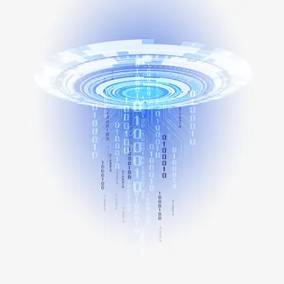 蓝色科技感爆棚数字素材免抠