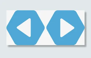 蓝色多边形按钮免抠