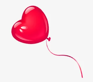 漂浮心形气球免抠