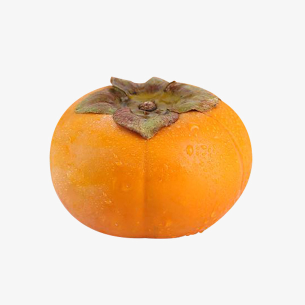 一个脆柿子硬柿子甜柿子实物免抠免抠