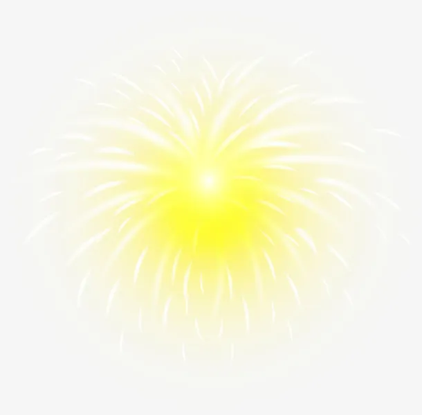 春节白色绽放的烟花免抠