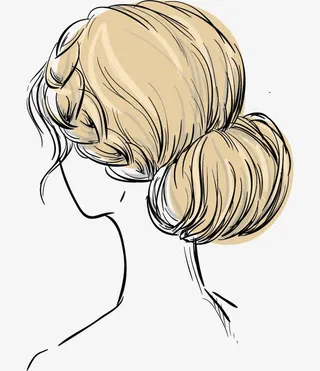 手绘美女发型免抠