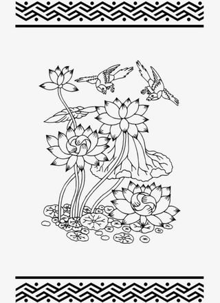 装饰画荷花儿免抠