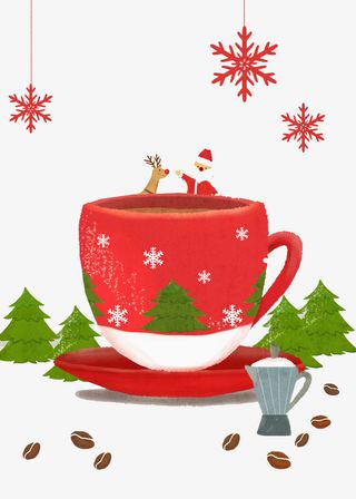 红色圣诞杯子免抠