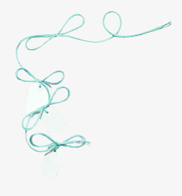 蓝色蝴蝶结细绳免抠