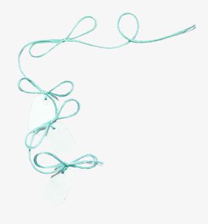 蓝色蝴蝶结细绳免抠