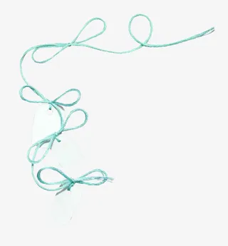 蓝色蝴蝶结细绳免抠