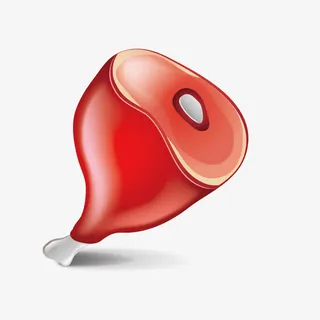 红色卡通鸡腿肉图免抠