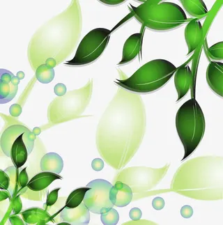 春天清新树叶底纹免抠漂浮叶子元素