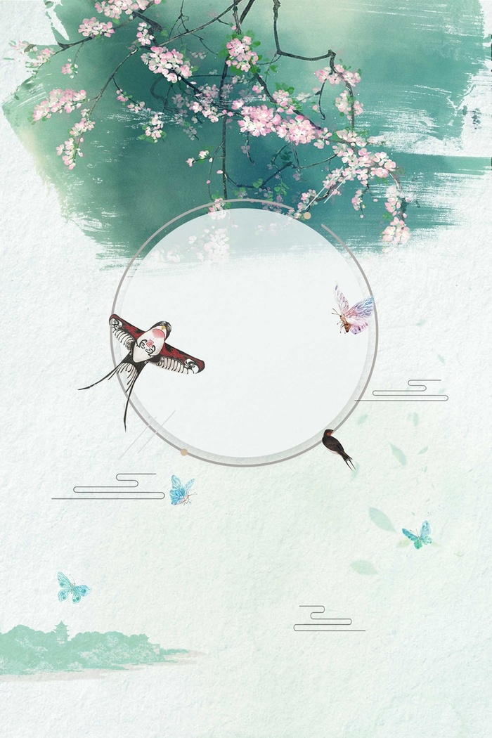 简约小清新春天卡通海报高清
