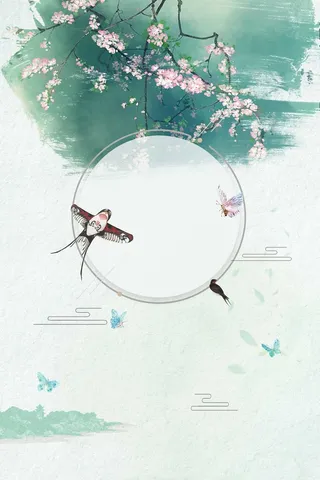 简约小清新春天卡通海报高清