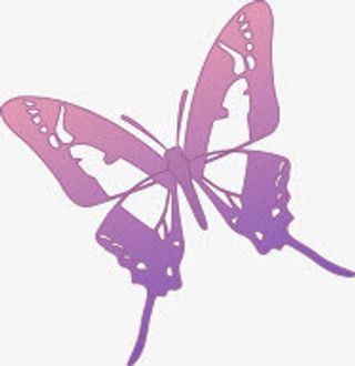 手绘紫色渐变文艺蝴蝶免抠