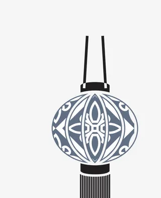 艺术花纹灯笼免抠