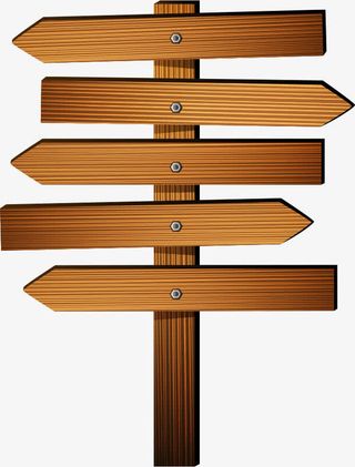 矢量卡通箭头指示牌免抠