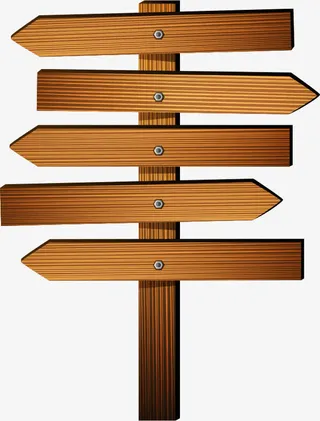 矢量卡通箭头指示牌免抠