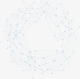 蓝色简约线条科幻圆圈免抠