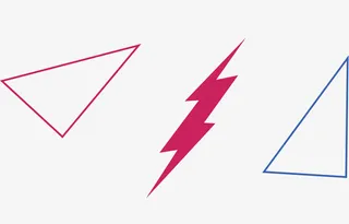 彩色闪电几何图形免抠