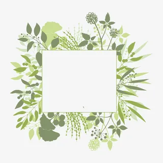 绿色清新创意树叶边框免抠