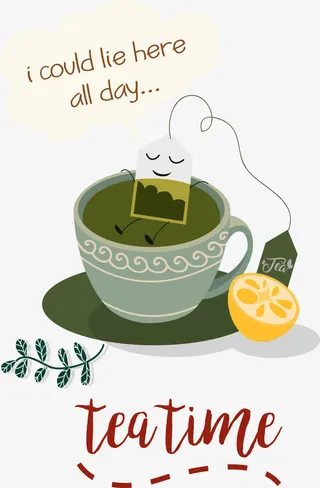 午后休闲的下午茶时间免抠