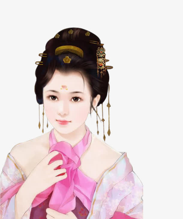 梅花妆古典美女免抠
