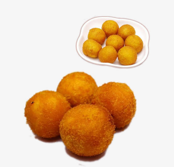 油炸金色小丸子免抠