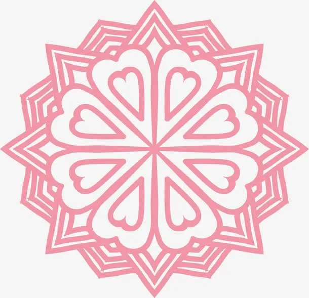 粉红色线条花纹免抠