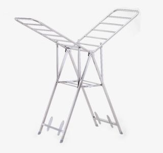 落地折叠不锈钢翼型晒衣架免抠