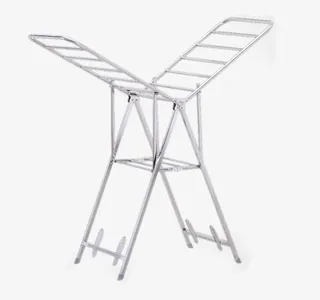 落地折叠不锈钢翼型晒衣架免抠