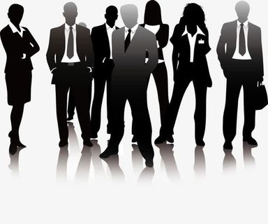 黑色商务招聘海报剪影免抠