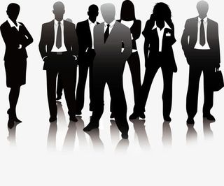 黑色商务招聘海报剪影免抠