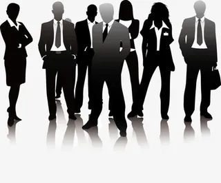 黑色商务招聘海报剪影免抠